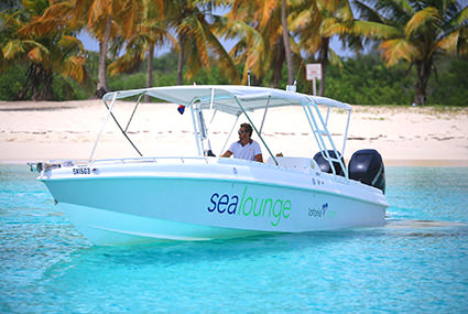 The sealounge has a unique open hull design which offers ample seating space and an extensive bimini top