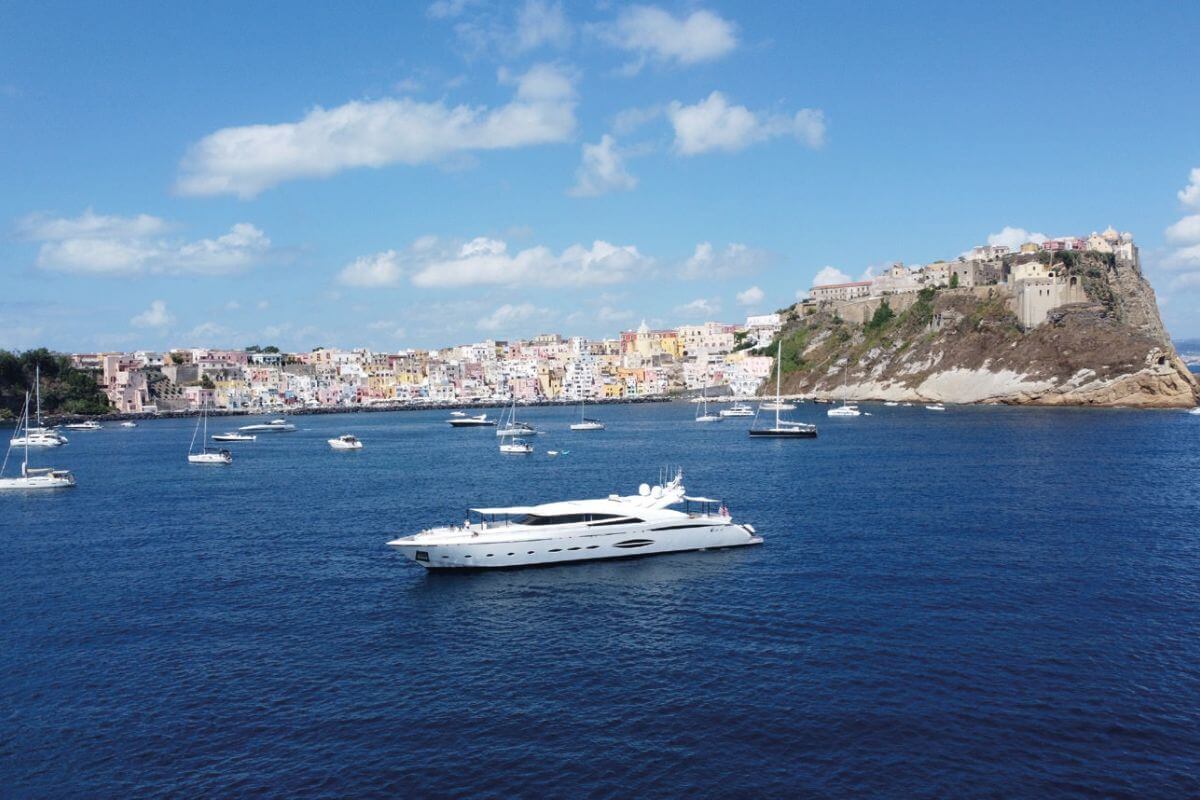The AB Yacht 140 is an elegantly designed yacht, with clean lines.