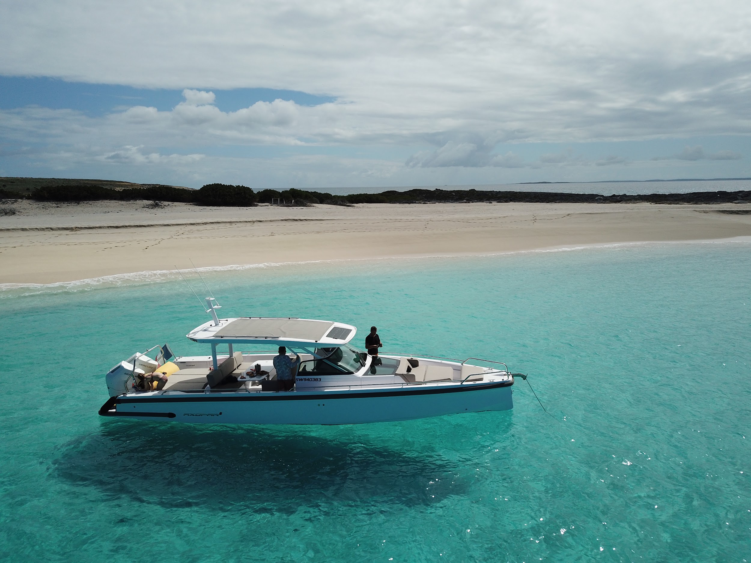 The AXOPAR 37 II is an elegantly designed yacht, with clean lines.