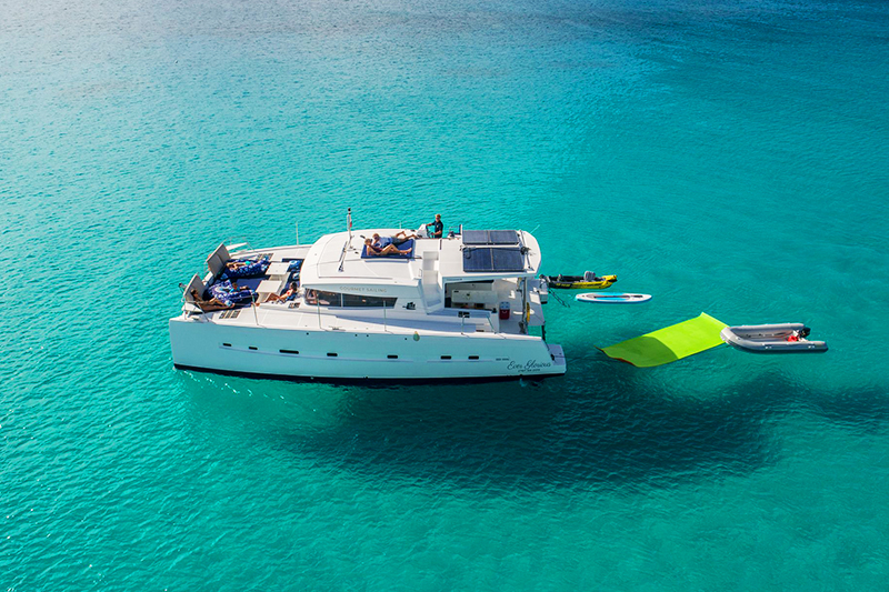 The BALI 45 is an elegantly designed yacht, with clean lines.