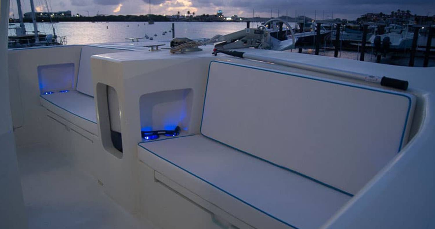The Blu Bi U is an elegantly designed yacht, with clean lines.
