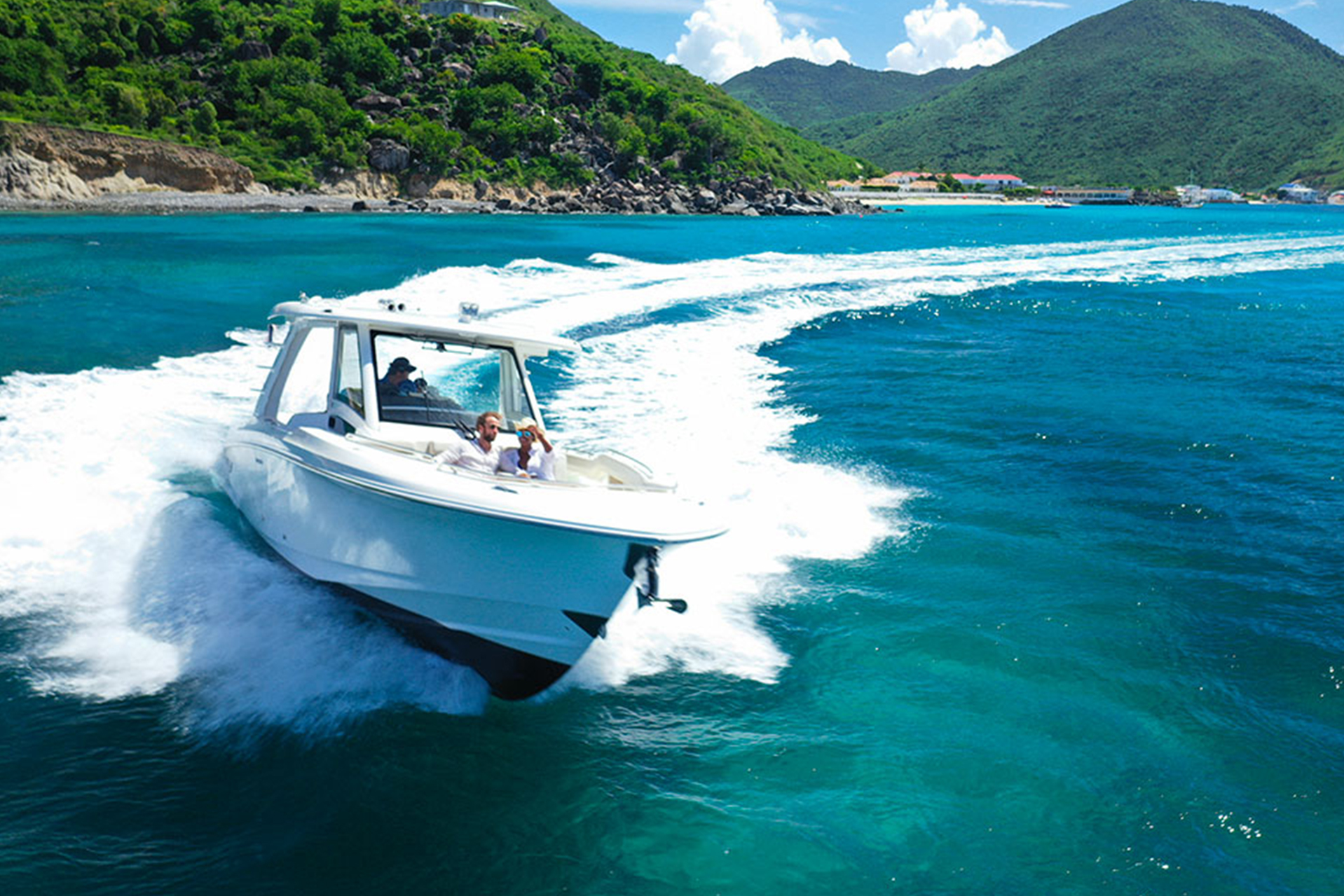 The Boston 35 is an elegantly designed yacht, with clean lines.