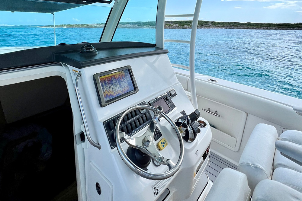 The Boston 38 Whaler 2 is an elegantly designed yacht, with clean lines.