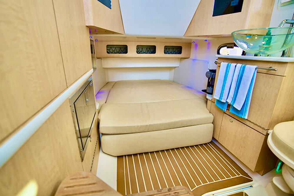 The Boston 38 (2) is an elegantly designed yacht, with clean lines.