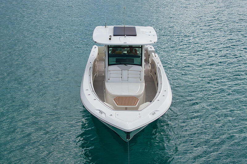 The Boston 38 is an elegantly designed yacht, with clean lines.
