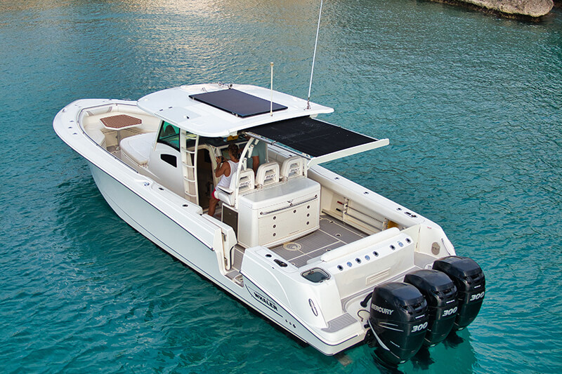 The Boston 38 is an elegantly designed yacht, with clean lines.