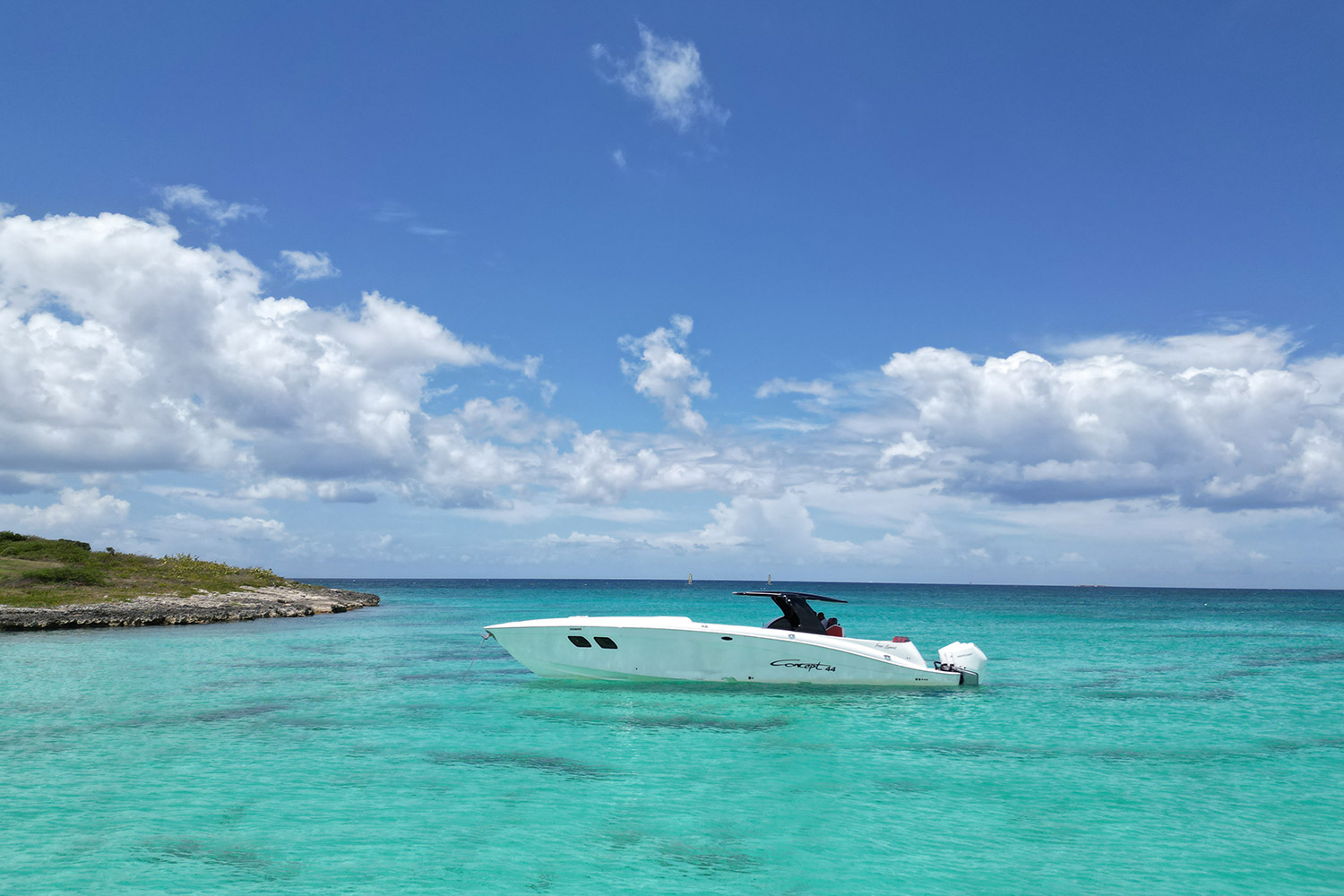 The Concept 44 is an elegantly designed yacht, with clean lines.