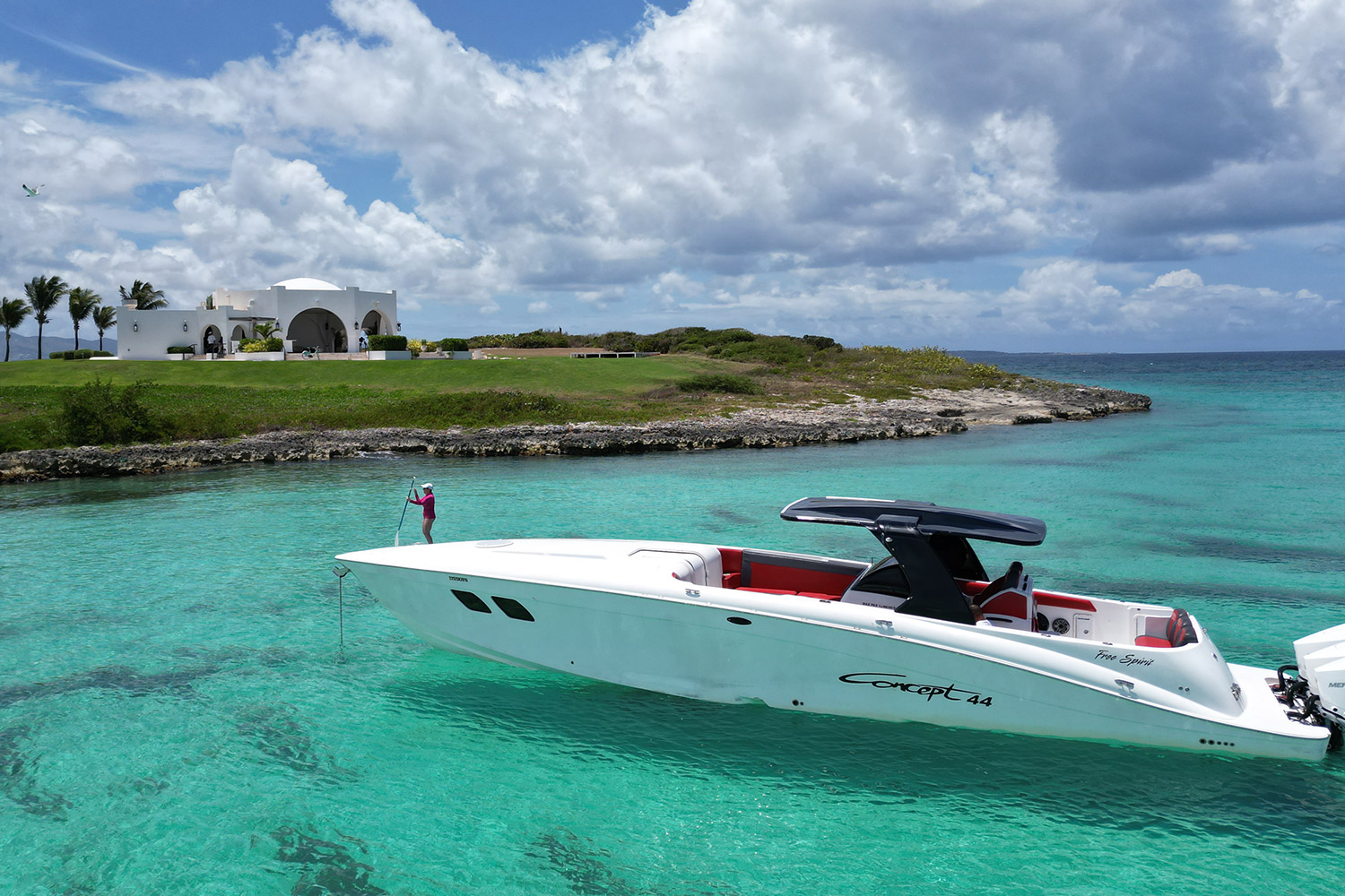 The Concept 44 is an elegantly designed yacht, with clean lines.