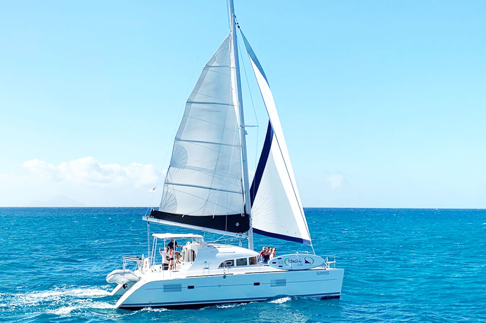 The Lagoon 38 is an elegantly designed yacht, with clean lines.