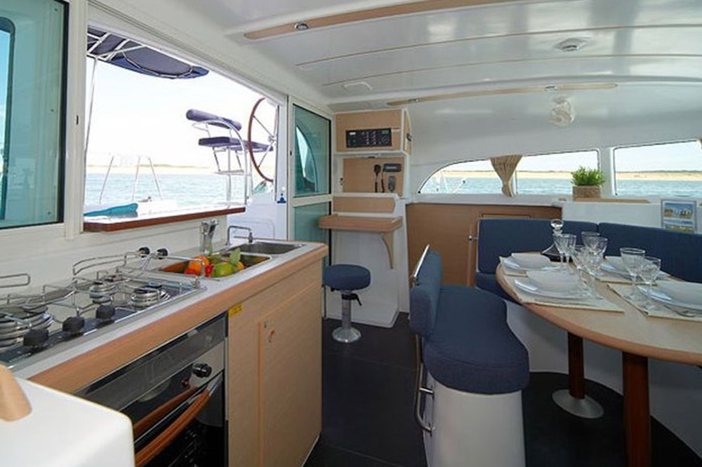 The Lagoon 38 is an elegantly designed yacht, with clean lines.