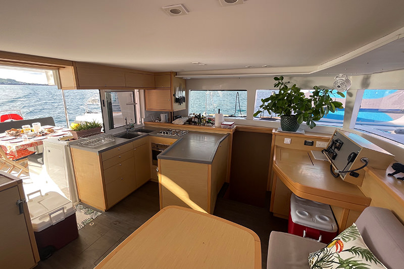 The Lagoon 450 is an elegantly designed yacht, with clean lines.