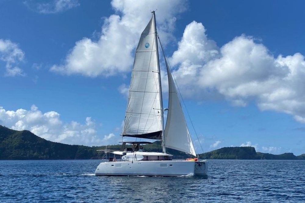 The Lagoon 450 is an elegantly designed yacht, with clean lines.