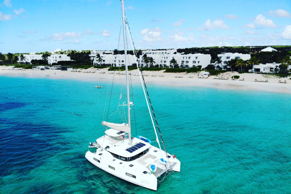 The Lagoon 46 is an elegantly designed yacht, with clean lines.