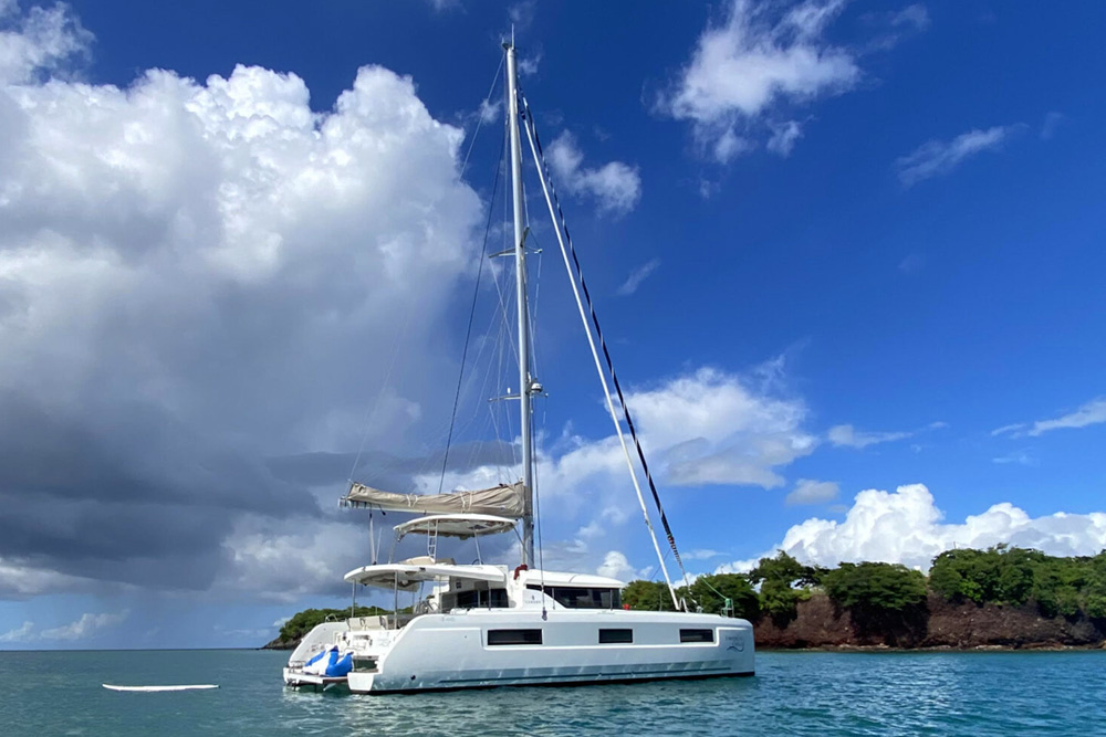 The Lagoon 46 is an elegantly designed yacht, with clean lines.