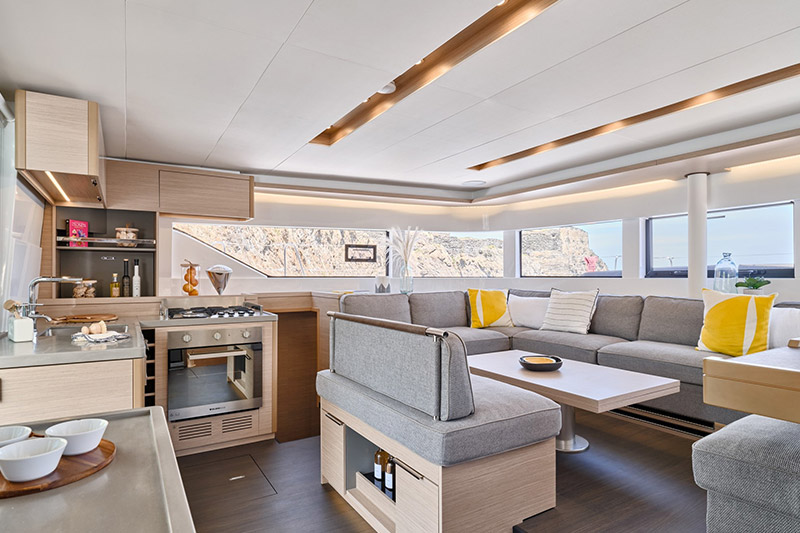 The Lagoon 51 is an elegantly designed yacht, with clean lines.