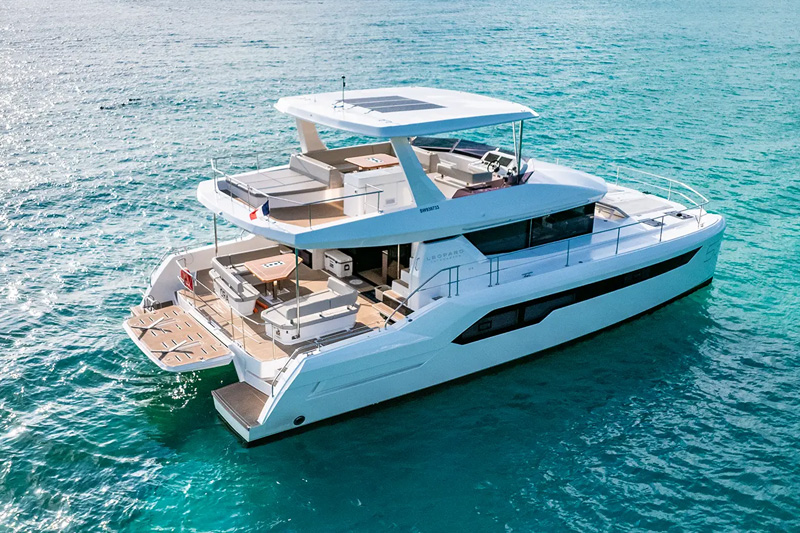 The Leopard 53 is an elegantly designed yacht, with clean lines.