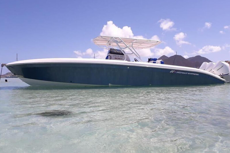 The Midnight 37 is an elegantly designed yacht, with clean lines.