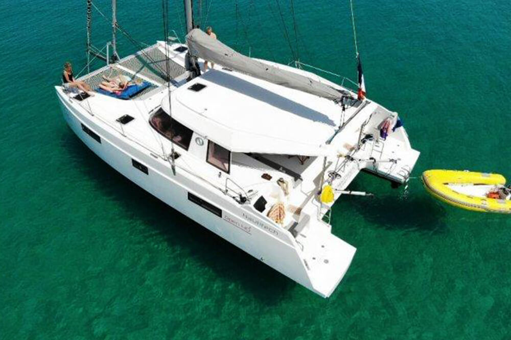 The Nautitech 40 is an elegantly designed yacht, with clean lines.