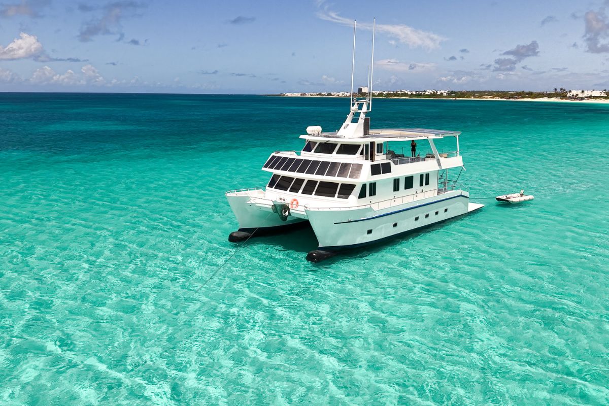 The AB Yacht 140 is an elegantly designed yacht, with clean lines.