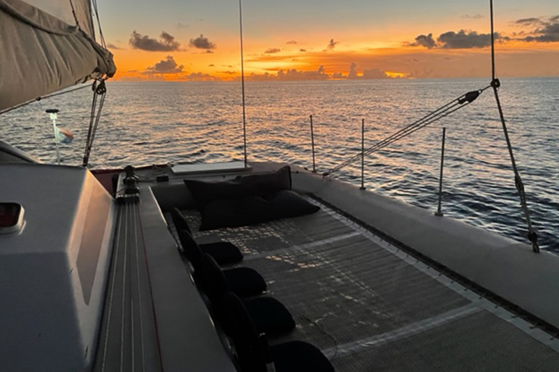 Sunset Trimaran Sail