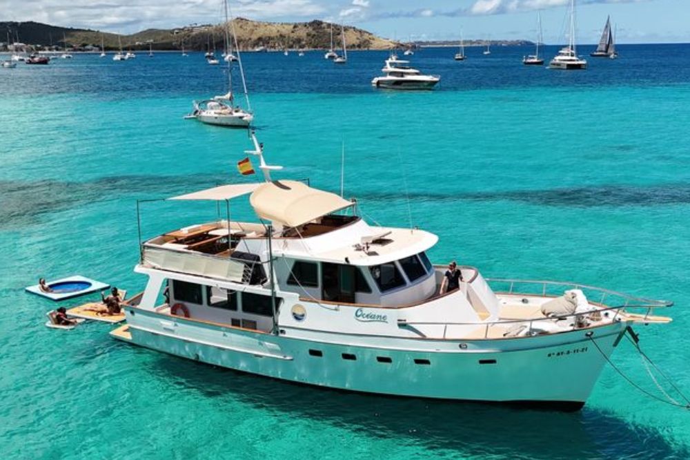 The Oceane 55 is an elegantly designed yacht, with clean lines.
