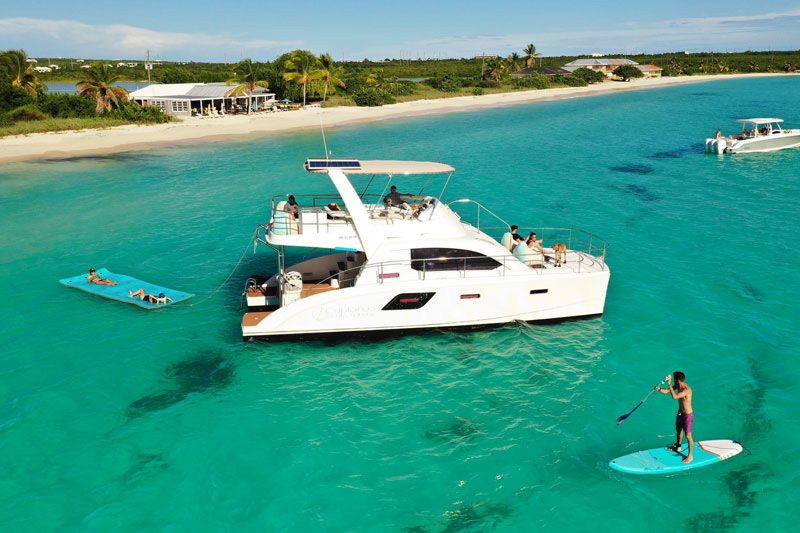 The Powercat 40 is an elegantly designed yacht, with clean lines.
