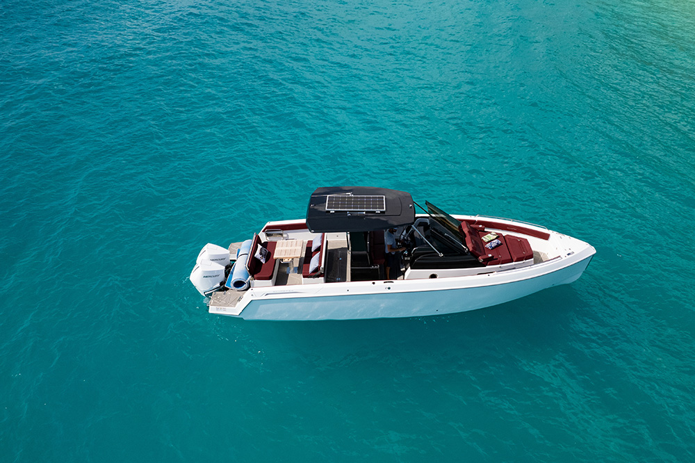 The Schaefer 33 is an elegantly designed yacht, with clean lines.