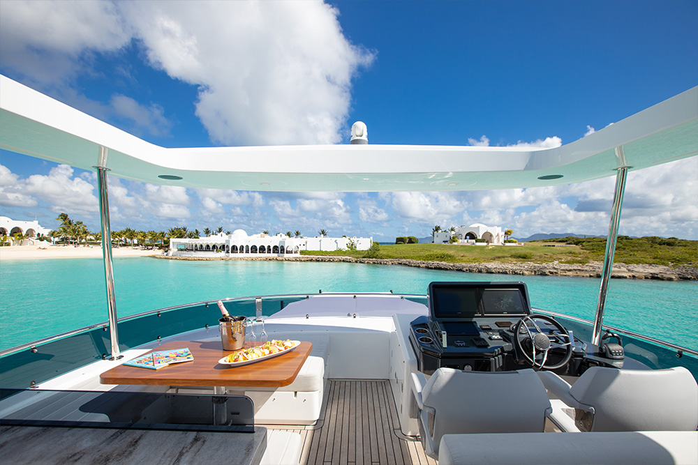 The Sirena 70 is an elegantly designed yacht, with clean lines.