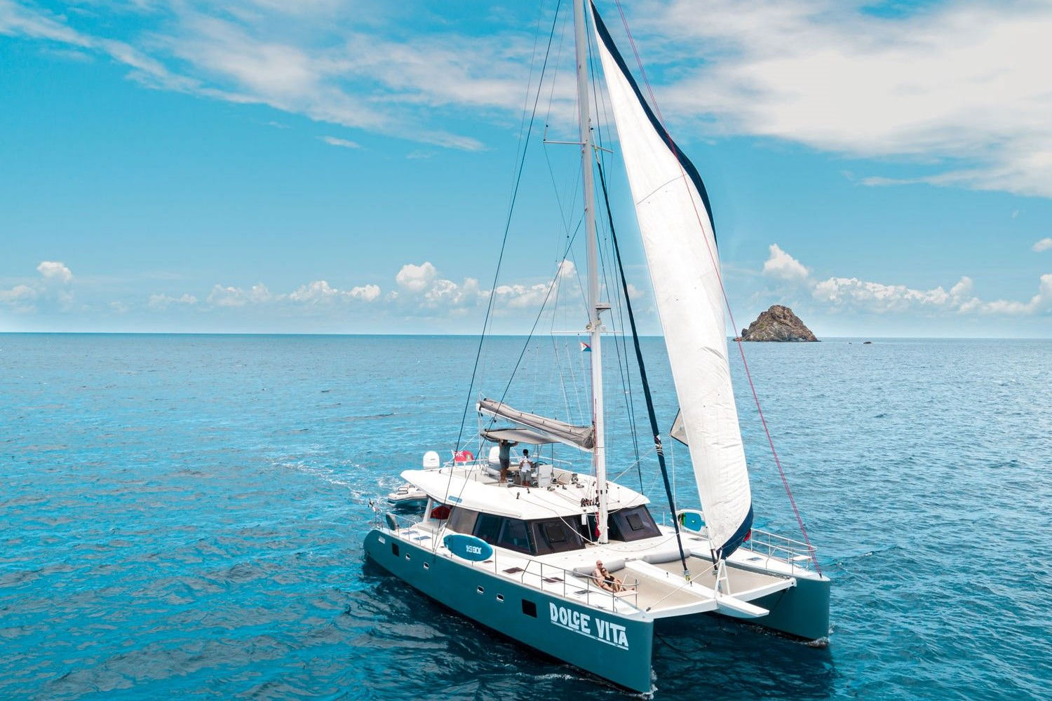 The Sunreef 62 is an elegantly designed yacht, with clean lines.