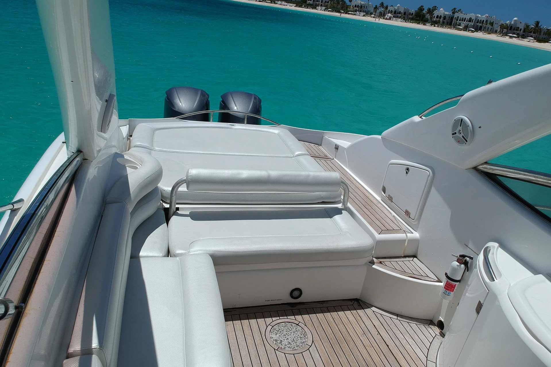 The Sunseeker 40 is an elegantly designed yacht, with clean lines.