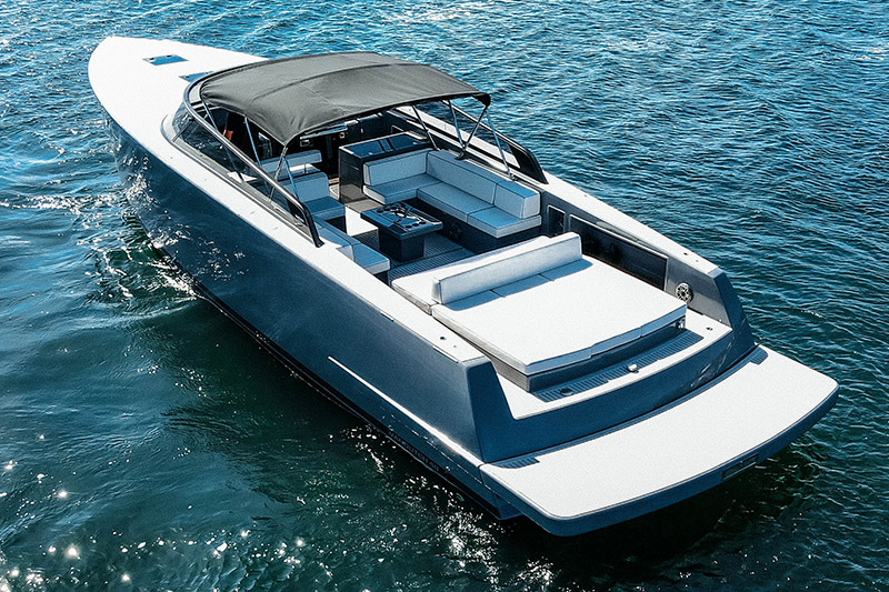 The VanDutch 48 is an elegantly designed yacht, with clean lines.