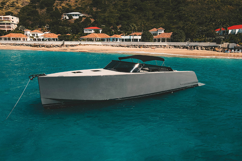 The VanDutch 48 is an elegantly designed yacht, with clean lines.